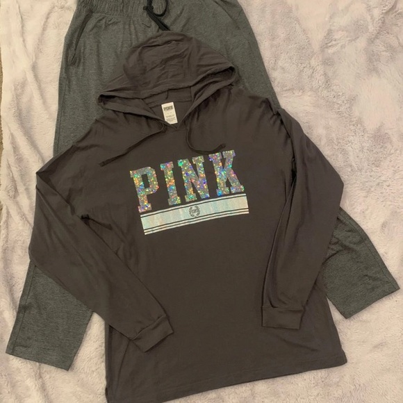 PINK lightweight hoodie and track pants - Picture 9 of 10